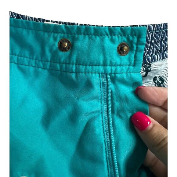 Ted Baker London Teal White Lobster Embroidered Swim Shorts 6 (XXL) - Picture 7 of 14